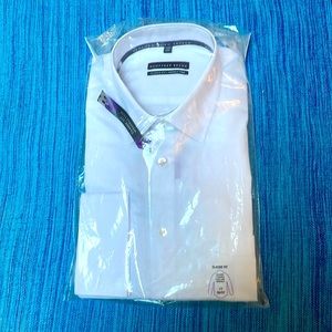 French Cuff New White Dress Shirt 17x36/37 Geoffrey Beene